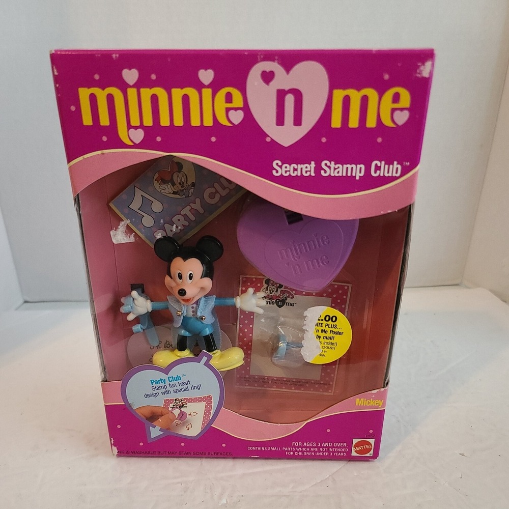 Mattel Minnie 'n Me Secret Stamp Club Figure Disney Mouse Doll 1990 New‎ in Box